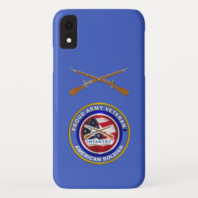 Capa Para iPhone, Case-Mate Soldado de Infantaria do Exército com Veteranos Az (Verso)