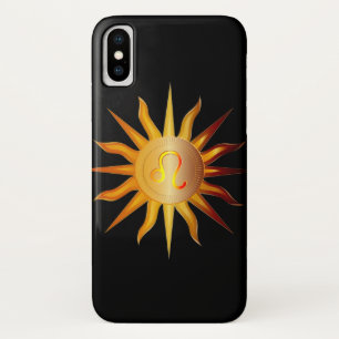 Capa Para iPhone Da Case-Mate Sole Leo Signo do Nascimento Mês Vermelho e Dourad