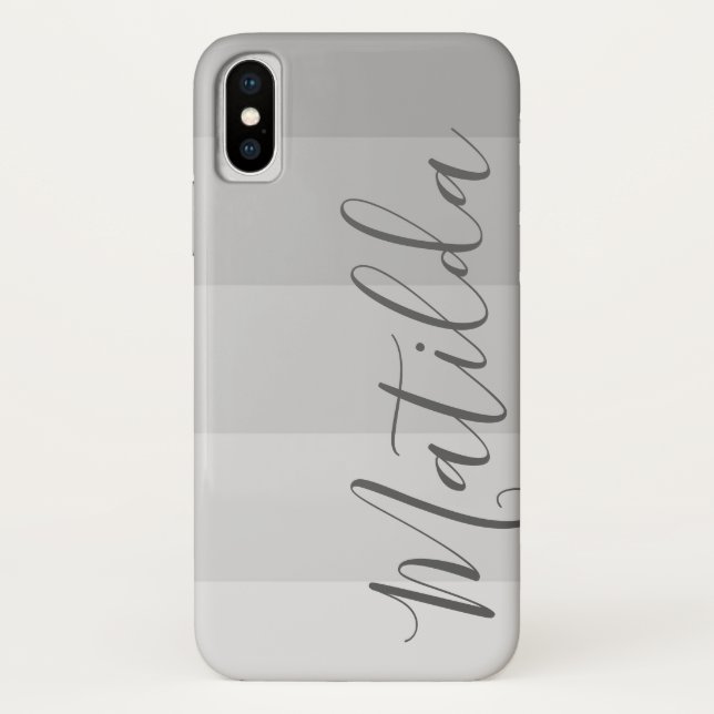 Capa Para iPhone, Case-Mate Sombras de Nome Personalizado da Faixa de cinzas (Verso)