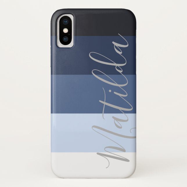 Capa Para iPhone, Case-Mate Sombras de Nome Personalizado da Faixa de Ómbre Az (Verso)