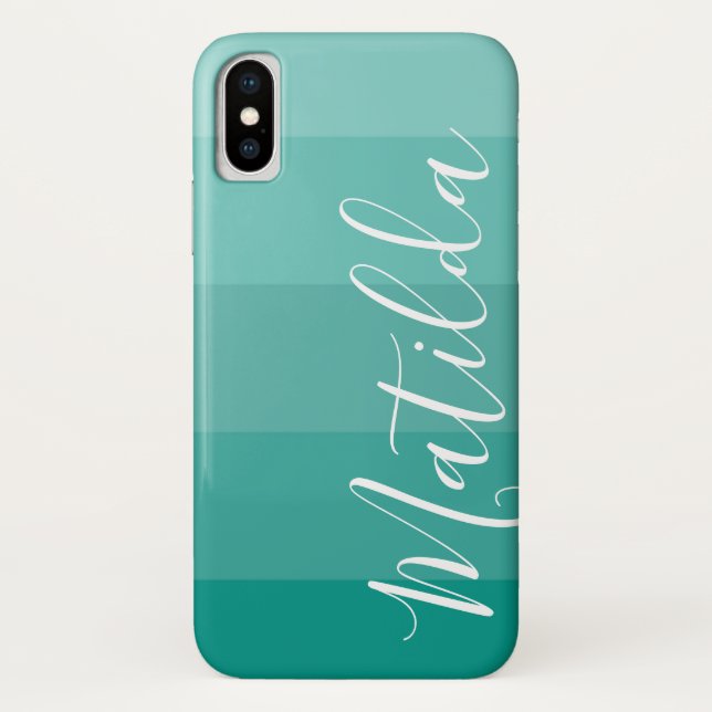 Capa Para iPhone, Case-Mate Sombras do nome personalizado da faixa de ouro aqu (Verso)