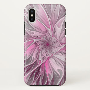 Capa Para iPhone Da Case-Mate Sonho cor-de-rosa da flor do Fractal, teste padrã