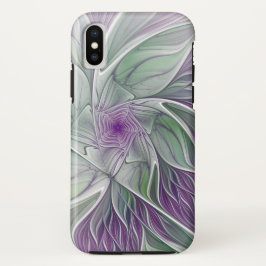 Capa Para iPhone Da Case-Mate Sonho de Flor, Arte Fractal Verde Abstrato púrpura