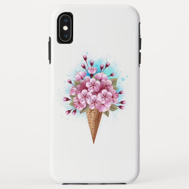Capa Para iPhone, Case-Mate Sorvete Waffle Rosa Sakura Cone (Verso)