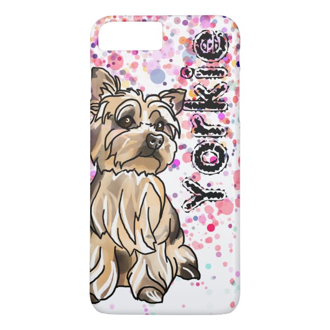 Capa Para iPhone, Case-Mate Sparkles de Yorkie Sun (adicione seu nome de (Verso)