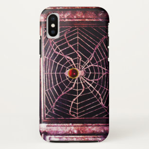 Capa Para iPhone XS SPIDER E WEB Red Ruby Black
