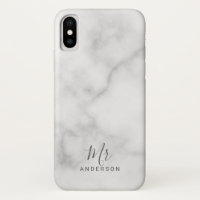 Sr. e Sra.| Elegante White Marble Modern Script