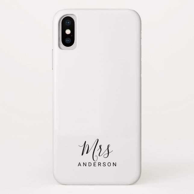 Capa Para iPhone, Case-Mate Sr. e Sra.| Script Moderno preto e branco (Verso)