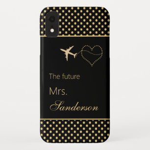 Capa Para iPhone Da Case-Mate Sra. futura Costume das bolinhas Dourados pretas