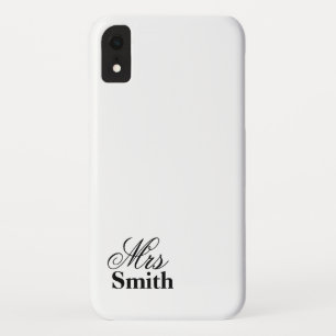 Capa Para iPhone Da Case-Mate Sra Nome Personalizado Branco Preto