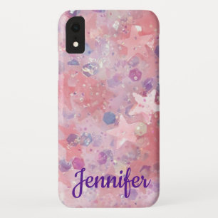 Capa Para iPhone Da Case-Mate Stars Rosa Brilhante Menor Nome Personalizado Padr