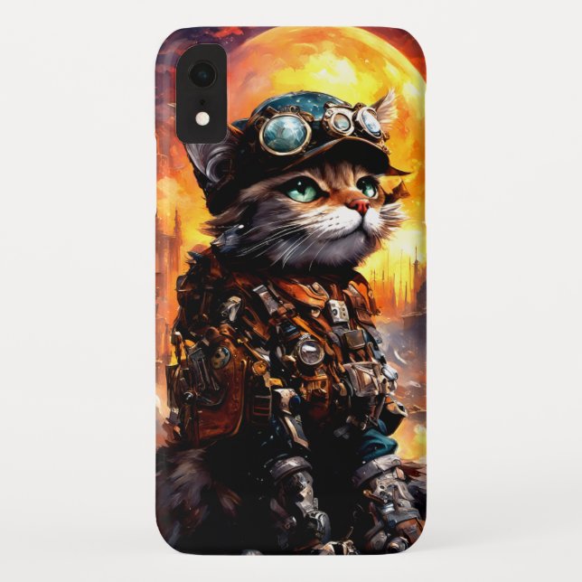 Capa Para iPhone, Case-Mate Steampunk Cat II (Verso)