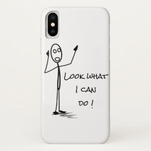 Capa Para iPhone X Stickman "olhar o que eu posso fazer!" iphone x