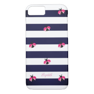 Capa iPhone 8/7 Striped Adorável,Ladybird -Personalizado