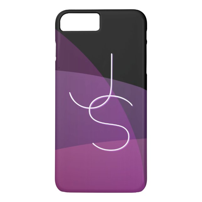 Capa Para iPhone, Case-Mate Suas Iniciais Sobrepostas | Roxo e Rosa Modernos (Verso)