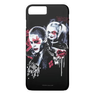 Capa iPhone 8 Plus/7 Plus Suicide Squad Joker & Harley Painted Graffiti