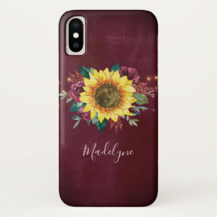 Capa Para iPhone Da Case-Mate Sunflower Lights Burgundy Floral