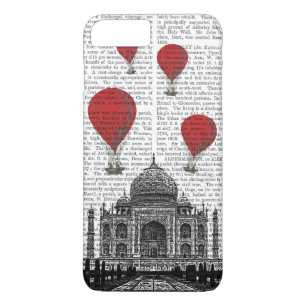 Capa iPhone 8 Plus/7 Plus Taj Mahal e Red Hot Air Balloons