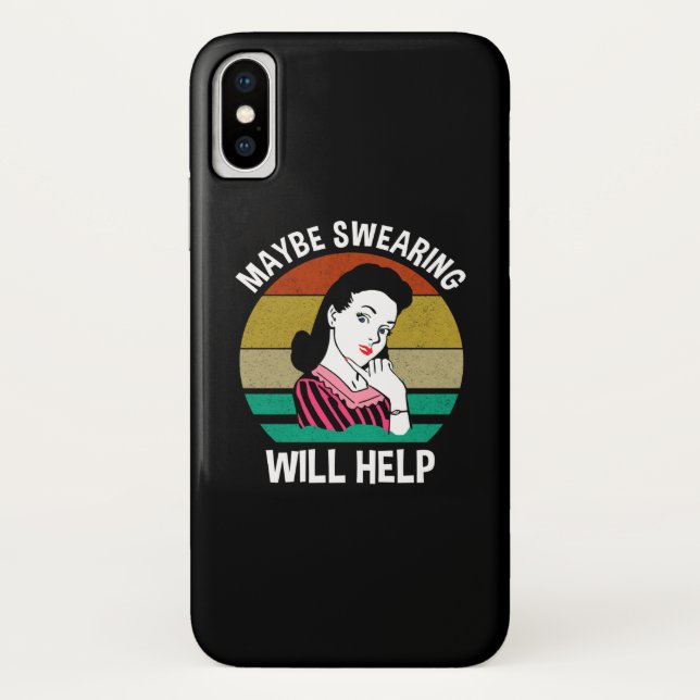 Capa Para iPhone, Case-Mate Talvez Jurar Ajude A Dizer Sarcástico Engraçado (Verso)