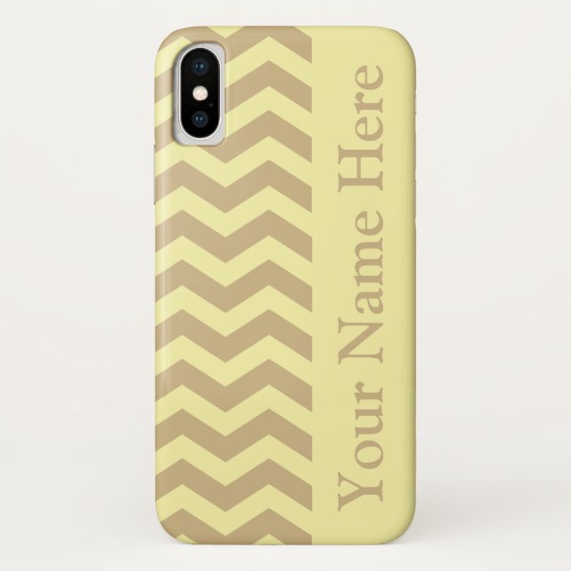 Capa Para iPhone, Case-Mate Tan Cream Neutral Chevrons (Verso)