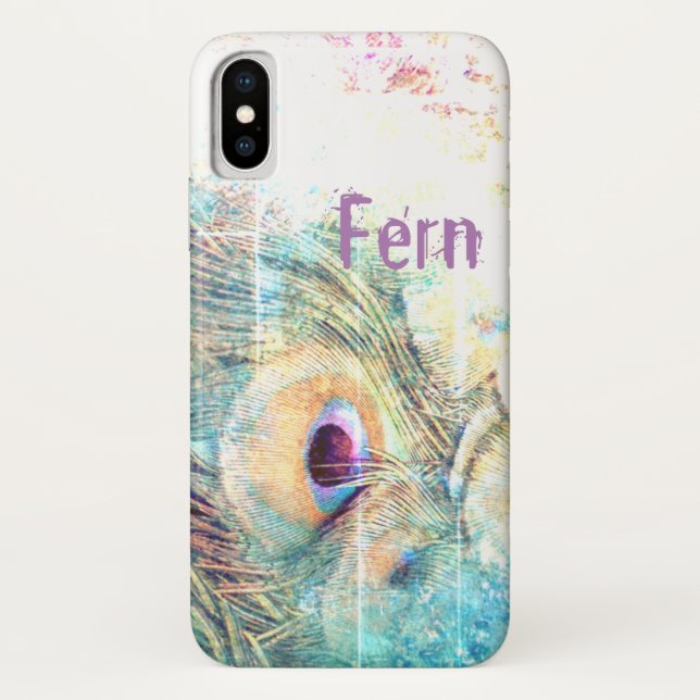 Capa Para iPhone, Case-Mate Tão bonito quanto uma pena pastel de pavão branco  (Verso)