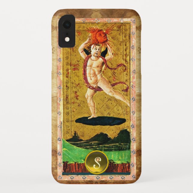 Capa Para iPhone, Case-Mate TAROTS DA RENASCENÇA ANTIGOS 19 O SOL Monograma de (Verso)