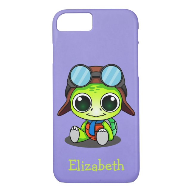Capa Para iPhone, Case-Mate Tartaruga Chibi Cuta Personalizada no Chapéu Aviad (Verso)