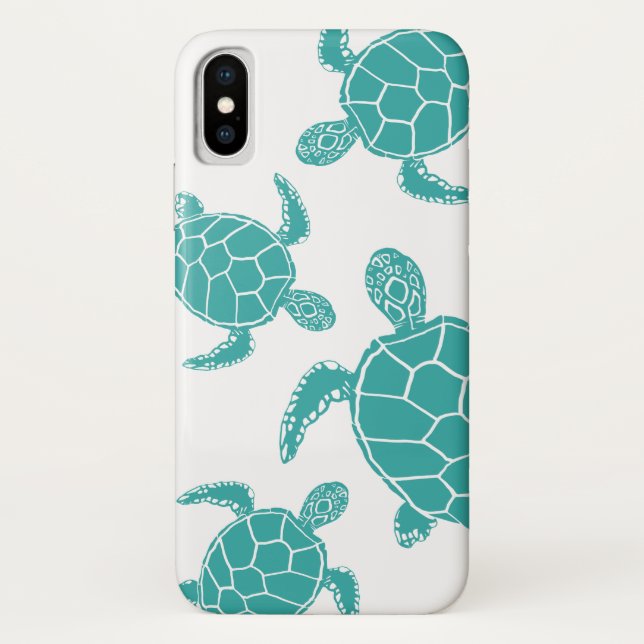 Capa Para iPhone, Case-Mate Tartarugas brancas azuis (Verso)