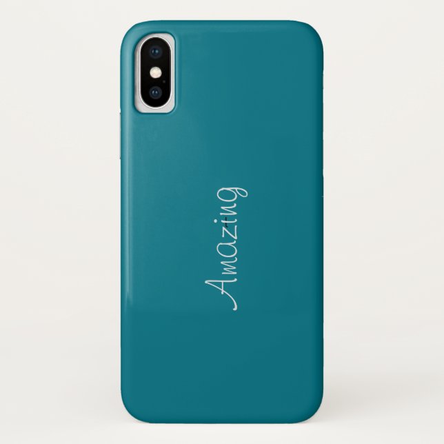 Capa Para iPhone, Case-Mate Teal Azul Moderno Elegante (Verso)