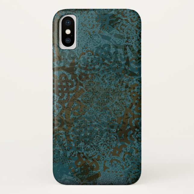 Capa Para iPhone, Case-Mate Teals Greens e Design Negras Celulares (Verso)