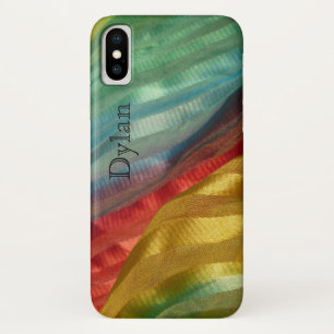 Capa Para iPhone Da Case-Mate Tecido de Seda Multicolorido Foto com Nome