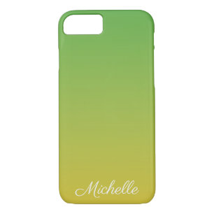 Capa iPhone 8/7 Tecido verde e amarelo personalizado