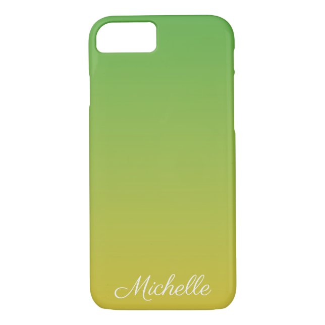 Capa Para iPhone, Case-Mate Tecido verde e amarelo personalizado (Verso)