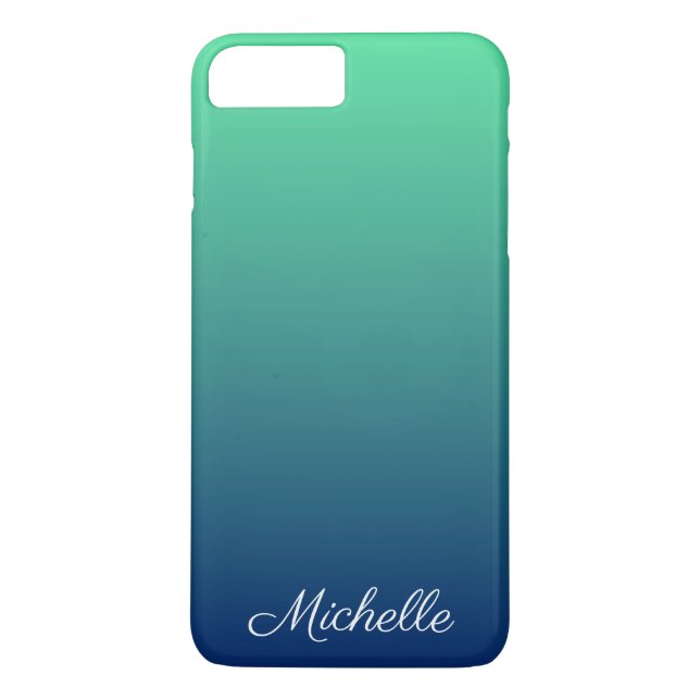 Capa Para iPhone, Case-Mate Tecla verde e azul personalizada (Verso)