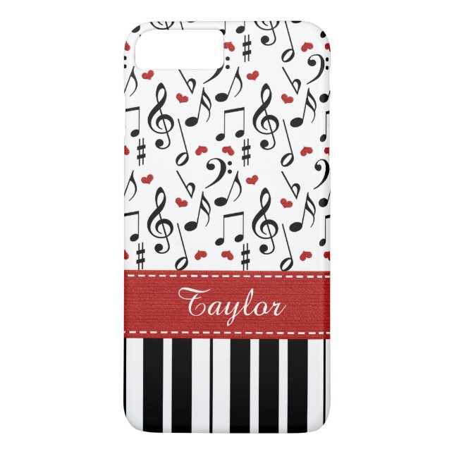 Capa Para iPhone, Case-Mate Teclado de piano vermelho (Verso)