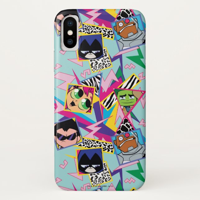 Capa Para iPhone, Case-Mate Teen Titans Go! | Colagem em grupo dos anos 90 (Verso)