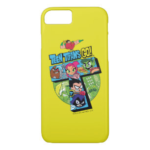 Capa iPhone 8/7 Teen Titans Go! Colagem em Torre de Titãs
