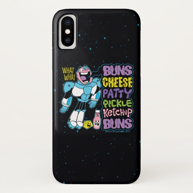 Capa Para iPhone, Case-Mate Teen Titans Go! | Cyborg Burger Rap (Verso)