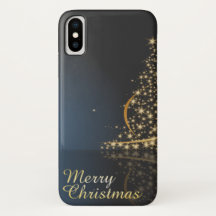 Tema de Natal Azul com Árvore de Natal ouro