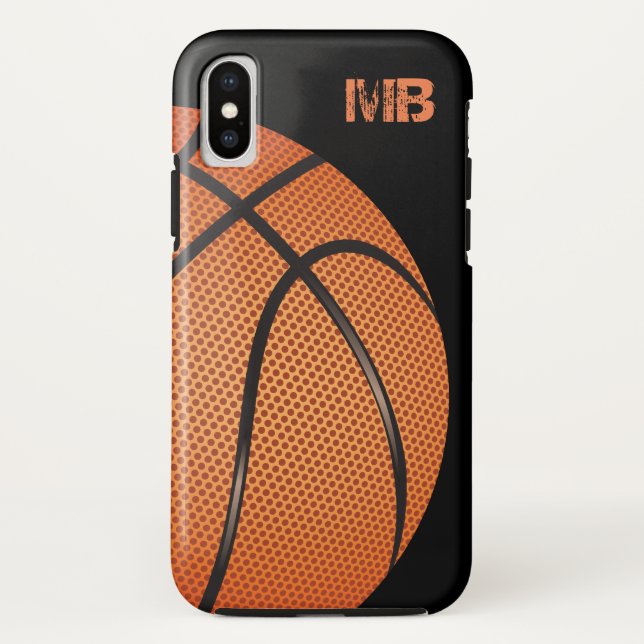 Capa Para iPhone, Case-Mate Tema legal do monograma do basquetebol dos homens (Verso)