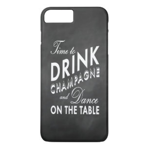 Capa iPhone 8 Plus/7 Plus Tempo para Beber Champagne Chalkboard iPhone 7 Plu