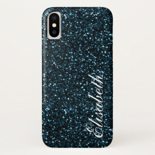 Capa Para iPhone X Tendência azul escuro quente com brilho impresso p