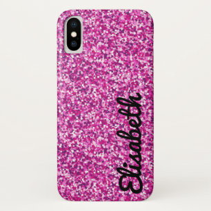 Capa Para iPhone X Tendência - cor-de-rosa giro-quente com brilho imp