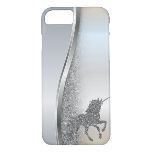 Capa iPhone 8/7 Tendência Legal Silver Glitter Unicorn - Personali