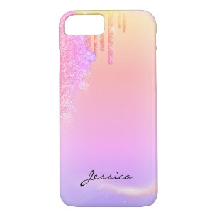 Capa iPhone 8/7 Tendy Glitter Holographic pisa o nome personalizad