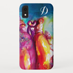 Capa Para iPhone XR TERCEIRA MÁSCARA Monograma de Mascarada veneziana