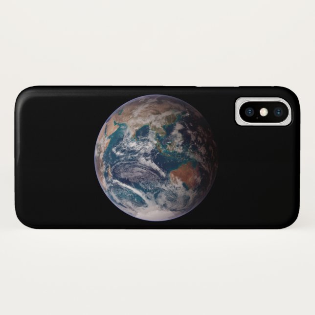 Capa Para iPhone, Case-Mate Terra Marble Azul (Hemisfério Oriental) (Verso (Horizontal))