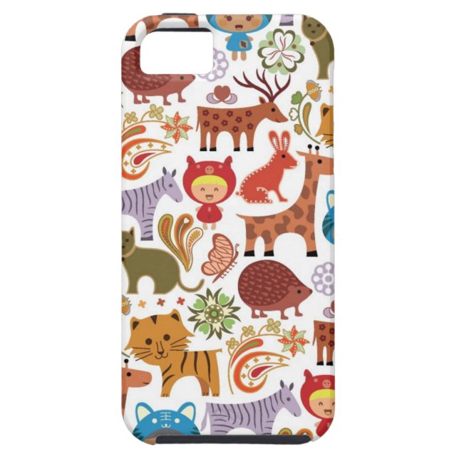 Capa Para iPhone, Case-Mate Teste padrão abstrato da criança e dos animais (Traseira)