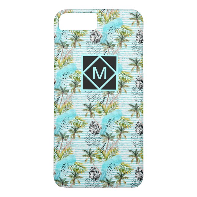 Capa Para iPhone, Case-Mate Teste padrão abstrato da palmeira da aguarela (Verso)