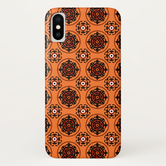 Capa Para iPhone, Case-Mate Teste padrão alaranjado de Suzani (Verso)